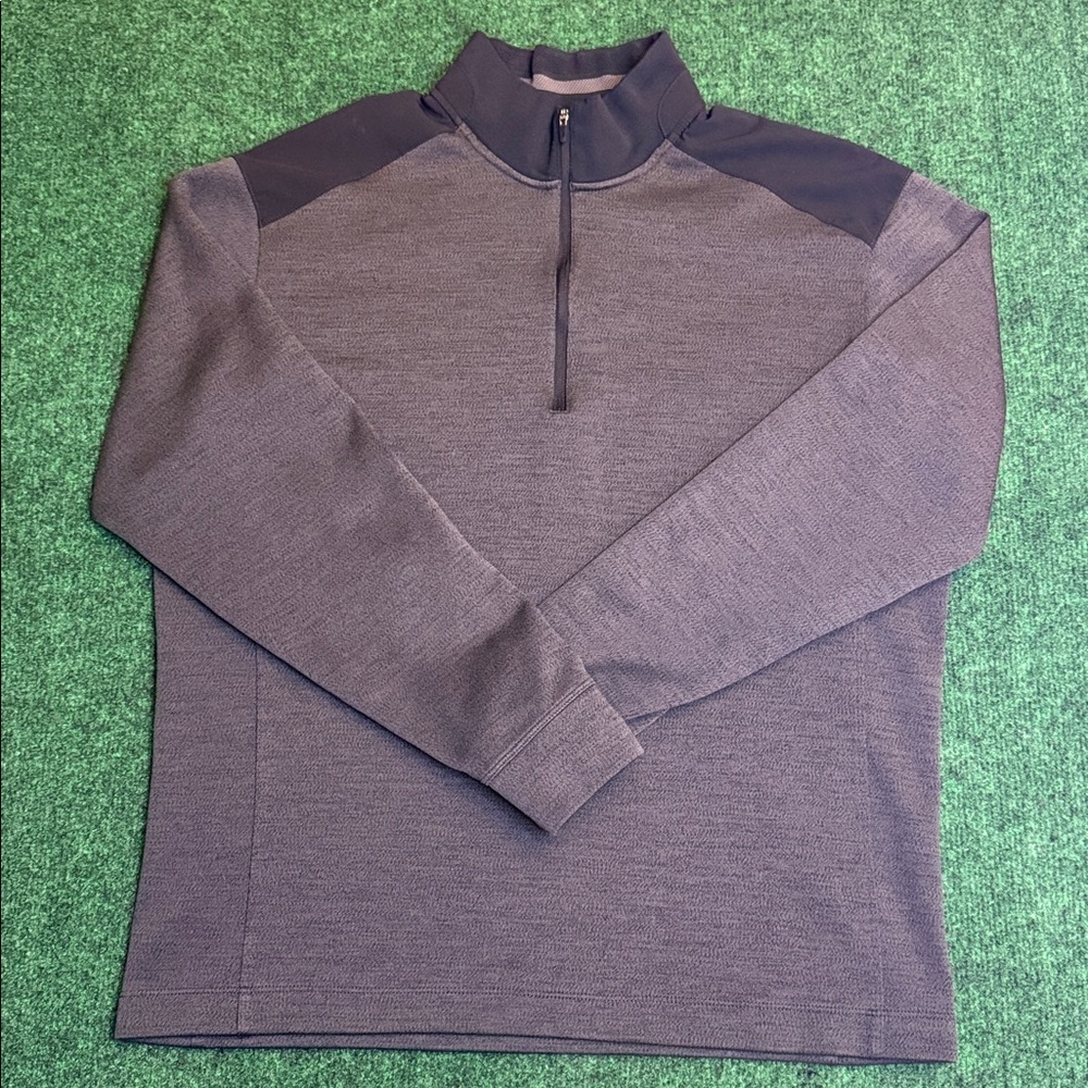 Nike Golf: Dri-Fit Quarter-Zip Pullover (Gray & Black / Size Large)